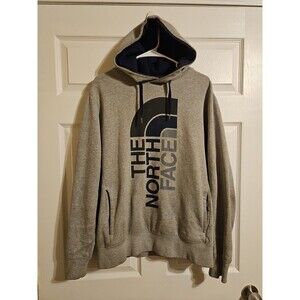 THE NORTH FACE Hoodie Mens Size M Medium Gray Cotton Dome Logo Sweatshirt